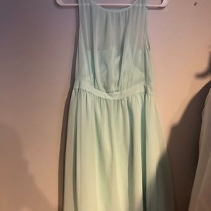 Mint Above the Knee Dress with Mesh Top